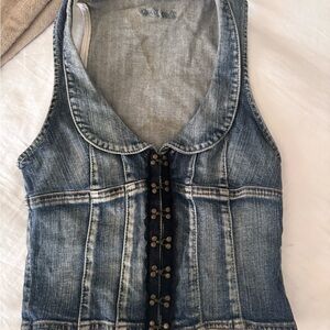 SOLD

Guess Light Blue Denim Vest with Embroidered Logo